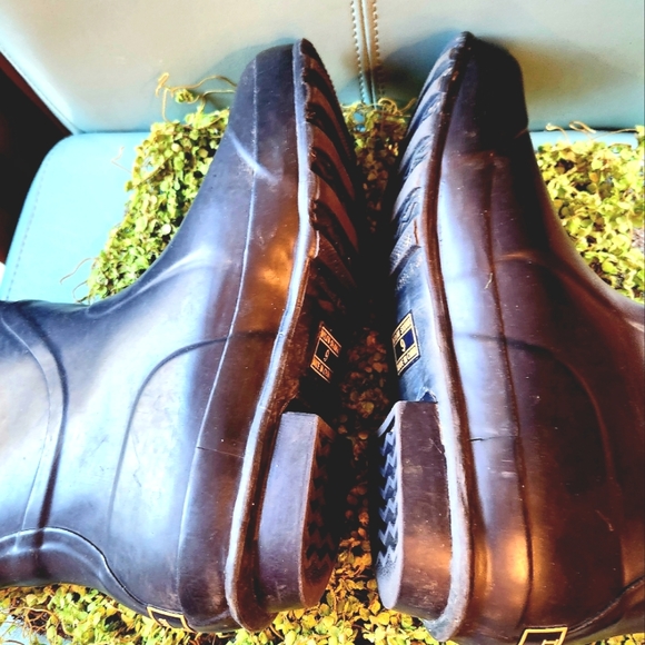 WELLIES LL BEAN Kate Mos Festival Rubber Waterproof Bĺue Mud Rain Party Boots 10 - Picture 9 of 16
